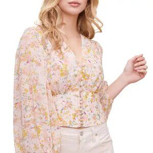 ASTR the Label Floral Print Blouson Sleeve Top
